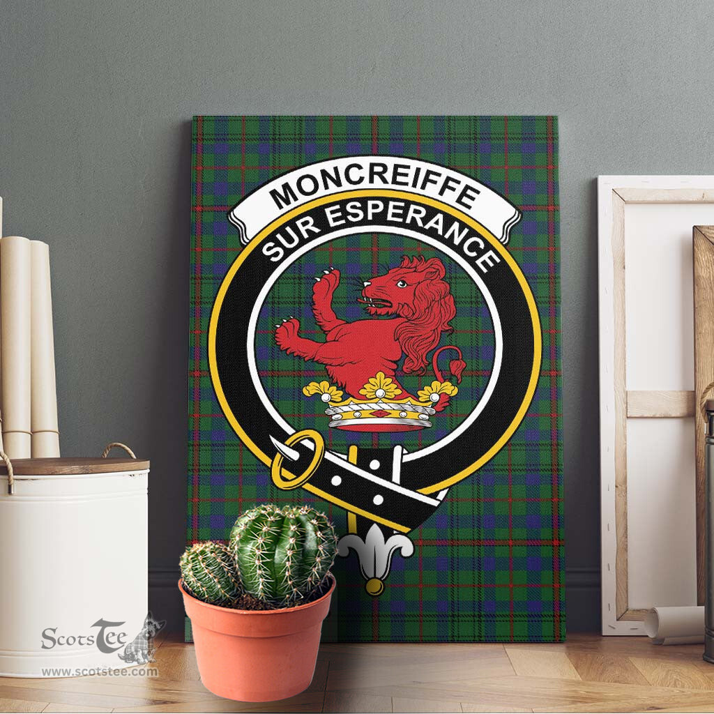 ScotsTee Shop Scottish Moncreiffe of Atholl Clan Crest Tartan Framed Canvas Print Wall Art