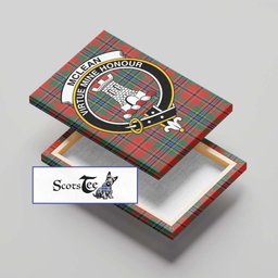 ScotsTee Shop Scottish McLean of Duart Ancient Clan Crest Tartan Framed Canvas Print Wall Art