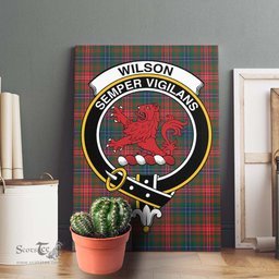 ScotsTee Shop Scottish Wilson Modern Clan Crest Tartan Framed Canvas Print Wall Art
