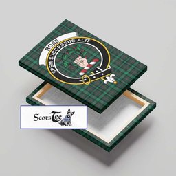 ScotsTee Shop Scottish Ross Hunting Modern Clan Crest Tartan Framed Canvas Print Wall Art