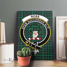 ScotsTee Shop Scottish Ross Hunting Modern Clan Crest Tartan Framed Canvas Print Wall Art