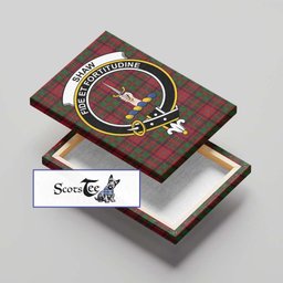 ScotsTee Shop Scottish Shaw of Tordarroch Red Dress Clan Crest Tartan Framed Canvas Print Wall Art