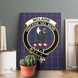 ScotsTee Shop Scottish McLaine of Lochbuie Clan Crest Tartan Framed Canvas Print Wall Art