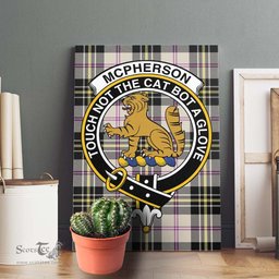 ScotsTee Shop Scottish McPherson Dress Ancient Clan Crest Tartan Framed Canvas Print Wall Art