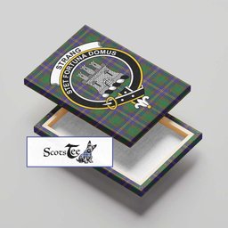 ScotsTee Shop Scottish Strang of Balkaskie Clan Crest Tartan Framed Canvas Print Wall Art