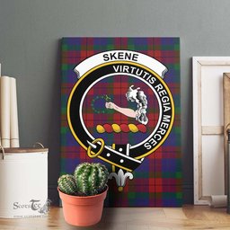 ScotsTee Shop Scottish Skene of Cromar Clan Crest Tartan Framed Canvas Print Wall Art