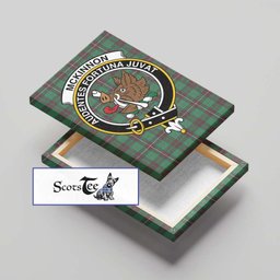 ScotsTee Shop Scottish McKinnon Hunting Ancient Clan Crest Tartan Framed Canvas Print Wall Art