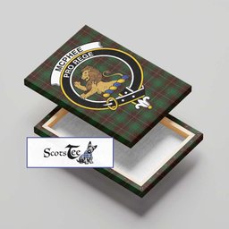 ScotsTee Shop Scottish McPhee Hunting Clan Crest Tartan Framed Canvas Print Wall Art