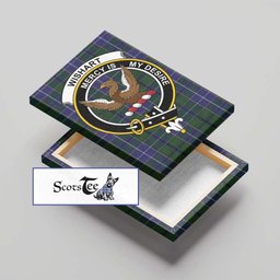 ScotsTee Shop Scottish Wishart Hunting Clan Crest Tartan Framed Canvas Print Wall Art