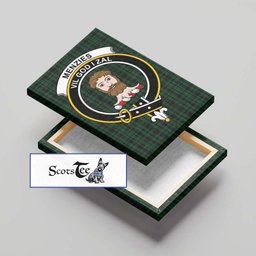 ScotsTee Shop Scottish Menzies Green Clan Crest Tartan Framed Canvas Print Wall Art