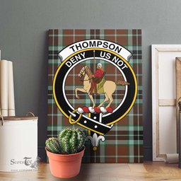 ScotsTee Shop Scottish Thompson Society Hunting Modern Clan Crest Tartan Framed Canvas Print Wall Art