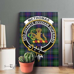 ScotsTee Shop Scottish McThomas Modern Clan Crest Tartan Framed Canvas Print Wall Art