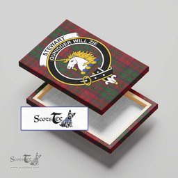 ScotsTee Shop Scottish Stewart of Appin Clan Crest Tartan Framed Canvas Print Wall Art