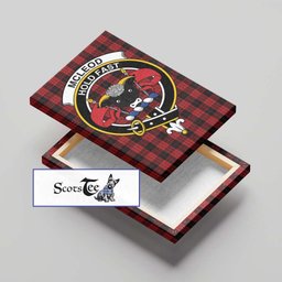 ScotsTee Shop Scottish McLeod Black and Red Clan Crest Tartan Framed Canvas Print Wall Art