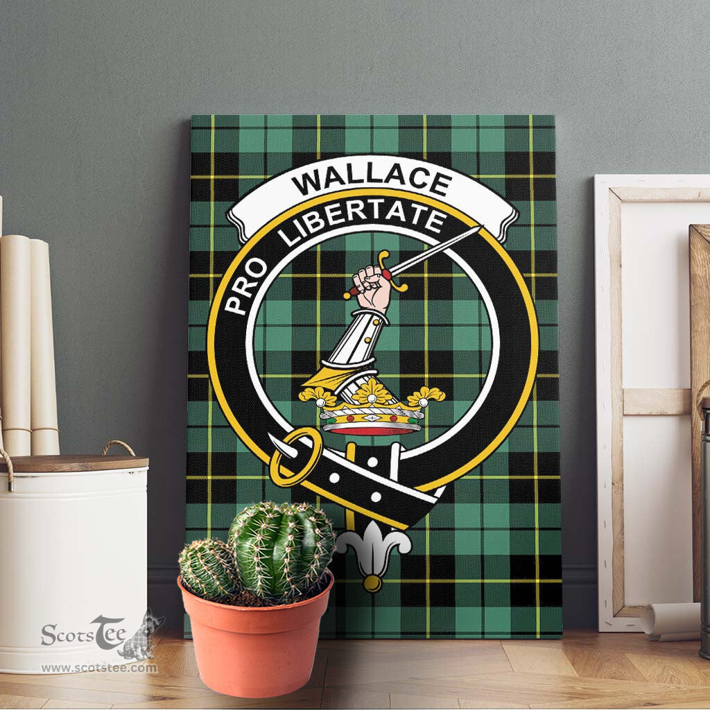ScotsTee Shop Scottish Wallace Hunting Ancient Clan Crest Tartan Framed Canvas Print Wall Art