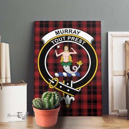 ScotsTee Shop Scottish Murray of Ochtertyre Clan Crest Tartan Framed Canvas Print Wall Art