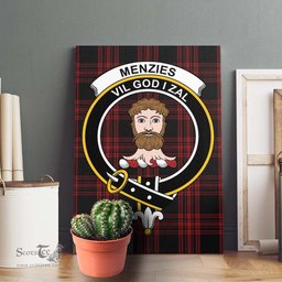 ScotsTee Shop Scottish Menzies Hunting Clan Crest Tartan Framed Canvas Print Wall Art