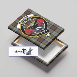 ScotsTee Shop Scottish McLeod of Harris Weathered Clan Crest Tartan Framed Canvas Print Wall Art
