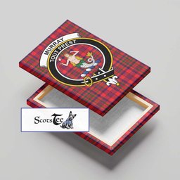 ScotsTee Shop Scottish Murray of Tulloch Modern Clan Crest Tartan Framed Canvas Print Wall Art