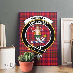ScotsTee Shop Scottish Murray of Tulloch Modern Clan Crest Tartan Framed Canvas Print Wall Art