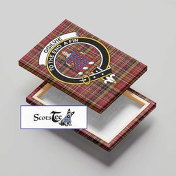 ScotsTee Shop Scottish Ogilvie (Ogilvy) of Strathallan Clan Crest Tartan Framed Canvas Print Wall Art