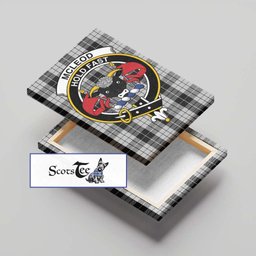 ScotsTee Shop Scottish McLeod Black and White Clan Crest Tartan Framed Canvas Print Wall Art