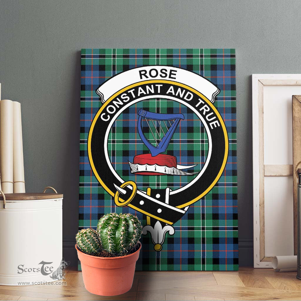 ScotsTee Shop Scottish Rose Hunting Ancient Clan Crest Tartan Framed Canvas Print Wall Art