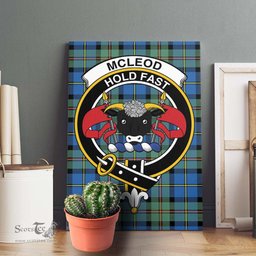 ScotsTee Shop Scottish McLeod of Harris Ancient Clan Crest Tartan Framed Canvas Print Wall Art