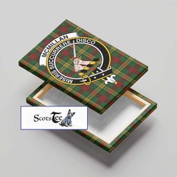 ScotsTee Shop Scottish McMillan Society of Glasgow Clan Crest Tartan Framed Canvas Print Wall Art