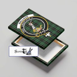 ScotsTee Shop Scottish Wallace Hunting Clan Crest Tartan Framed Canvas Print Wall Art