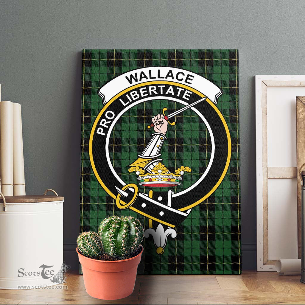 ScotsTee Shop Scottish Wallace Hunting Clan Crest Tartan Framed Canvas Print Wall Art