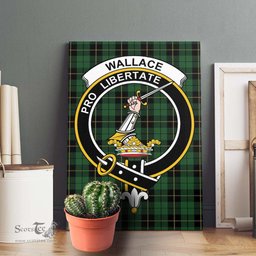 ScotsTee Shop Scottish Wallace Hunting Clan Crest Tartan Framed Canvas Print Wall Art