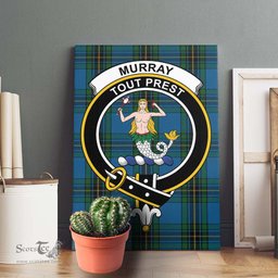 ScotsTee Shop Scottish Murray of Elibank Clan Crest Tartan Framed Canvas Print Wall Art