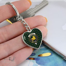 ScotsTee Shop Scottish Campbell of Breadalbane Modern Clan Crest Tartan Keychain Heart Shape