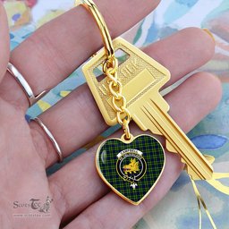 ScotsTee Shop Scottish Campbell of Breadalbane Modern Clan Crest Tartan Keychain Heart Shape