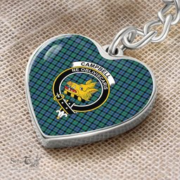 ScotsTee Shop Scottish Campbell of Cawdor Ancient Clan Crest Tartan Keychain Heart Shape