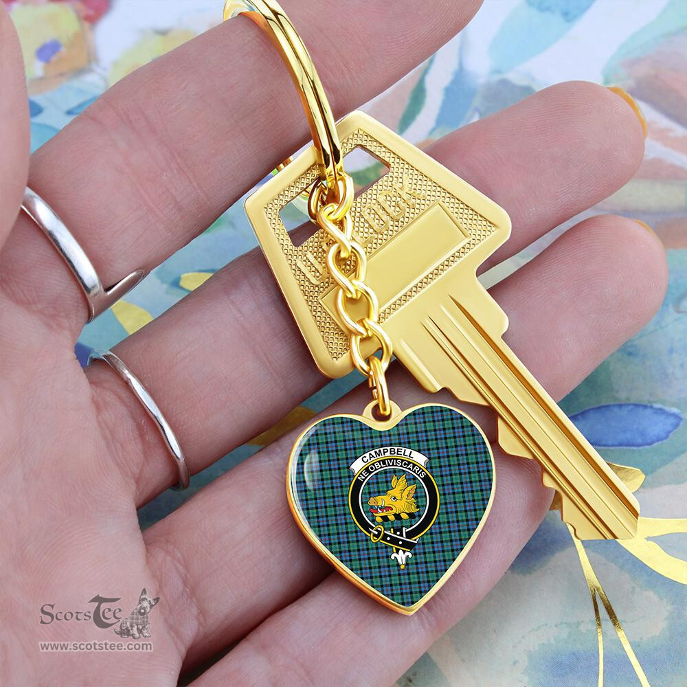 ScotsTee Shop Scottish Campbell of Cawdor Ancient Clan Crest Tartan Keychain Heart Shape