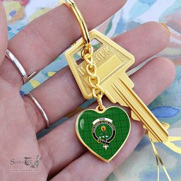 ScotsTee Shop Scottish Don (Tribe-of-Mar) Clan Crest Tartan Keychain Heart Shape