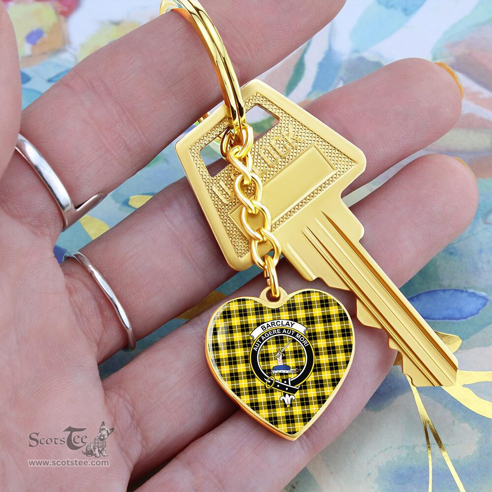 ScotsTee Shop Scottish Barclay Dress Modern Clan Crest Tartan Keychain Heart Shape