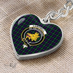 ScotsTee Shop Scottish Campbell of Cawdor Modern Clan Crest Tartan Keychain Heart Shape