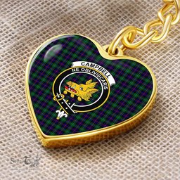 ScotsTee Shop Scottish Campbell of Cawdor Modern Clan Crest Tartan Keychain Heart Shape