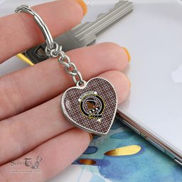 ScotsTee Shop Scottish Borthwick Dress Ancient Clan Crest Tartan Keychain Heart Shape
