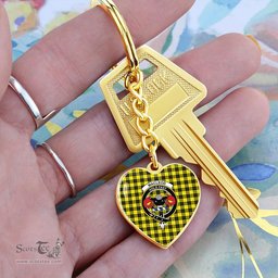 ScotsTee Shop Scottish MacLeod of Lewis Modern Clan Crest Tartan Keychain Heart Shape