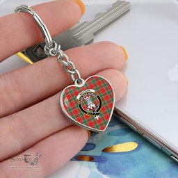 ScotsTee Shop Scottish MacLean of Duart Modern Clan Crest Tartan Keychain Heart Shape