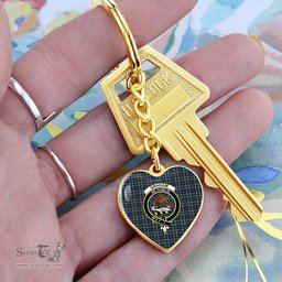 ScotsTee Shop Scottish Graham of Montrose Modern Clan Crest Tartan Keychain Heart Shape