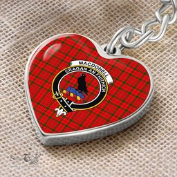 ScotsTee Shop Scottish MacDonnell of Keppoch Modern Clan Crest Tartan Keychain Heart Shape
