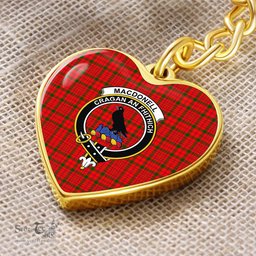 ScotsTee Shop Scottish MacDonnell of Keppoch Modern Clan Crest Tartan Keychain Heart Shape