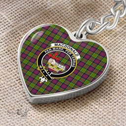 ScotsTee Shop Scottish MacDonald of Clanranald Clan Crest Tartan Keychain Heart Shape