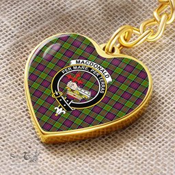 ScotsTee Shop Scottish MacDonald of Clanranald Clan Crest Tartan Keychain Heart Shape