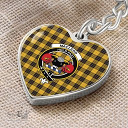 ScotsTee Shop Scottish MacLeod of Lewis Ancient Clan Crest Tartan Keychain Heart Shape